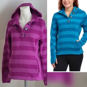 Avalanche Womens Pink Peacock strip Vesta Hoodie